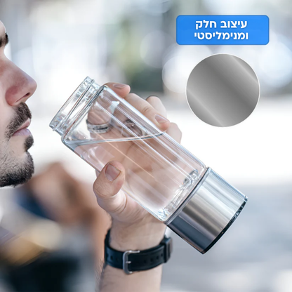 בקבוק מים מימניים - לשיפור אנרגיה ובריאות הגוף